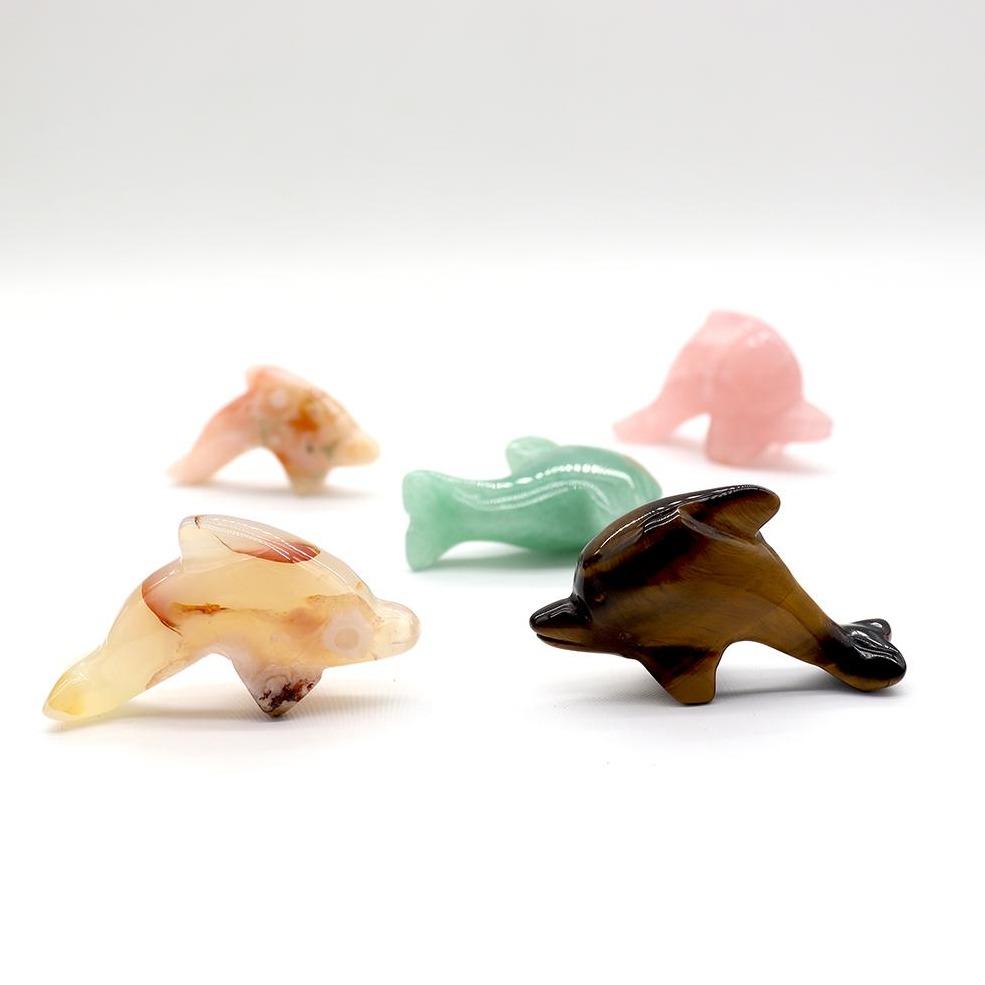 Carved Crystal Jumping Dolphin Figurine Wholesale Crystals