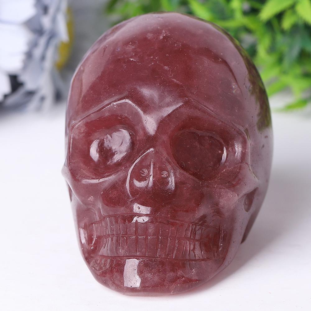 Strawberry Quartz Crystal Skull Carvings Wholesale Crystals