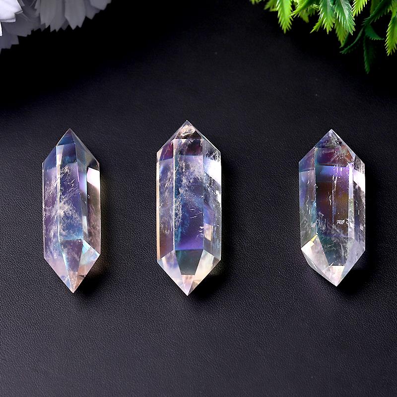 Aura Clear Quartz Double Terminated Point Wholesale Crystals