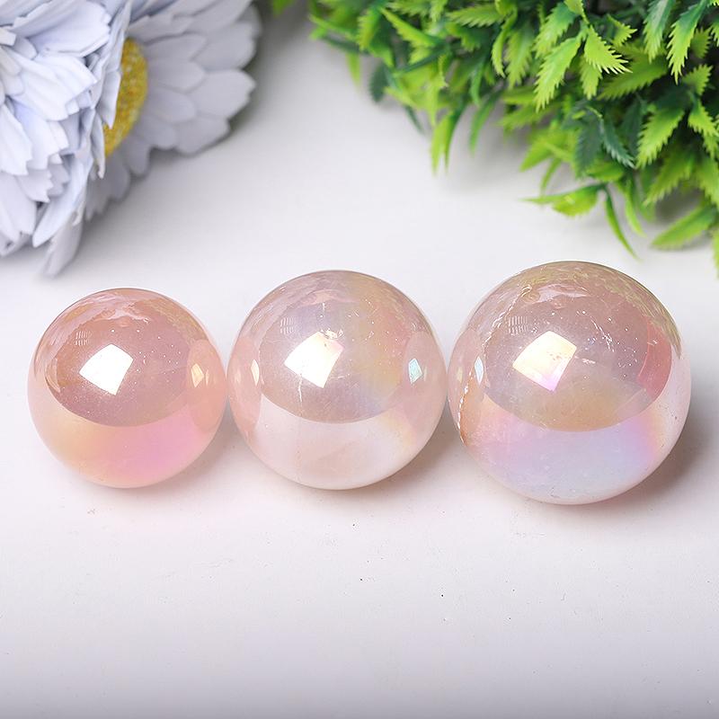 0.25kg Aura Rose Quartz Crystal Sphere Wholesale Crystals