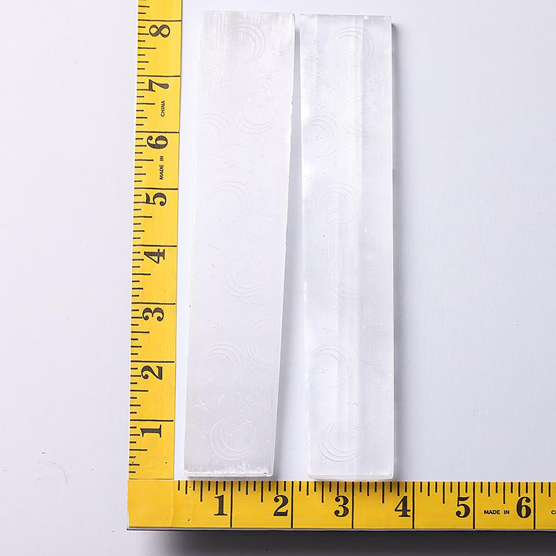 8" Selenite Wand with Laser Engraved Moon Pattern Wholesale Crystals