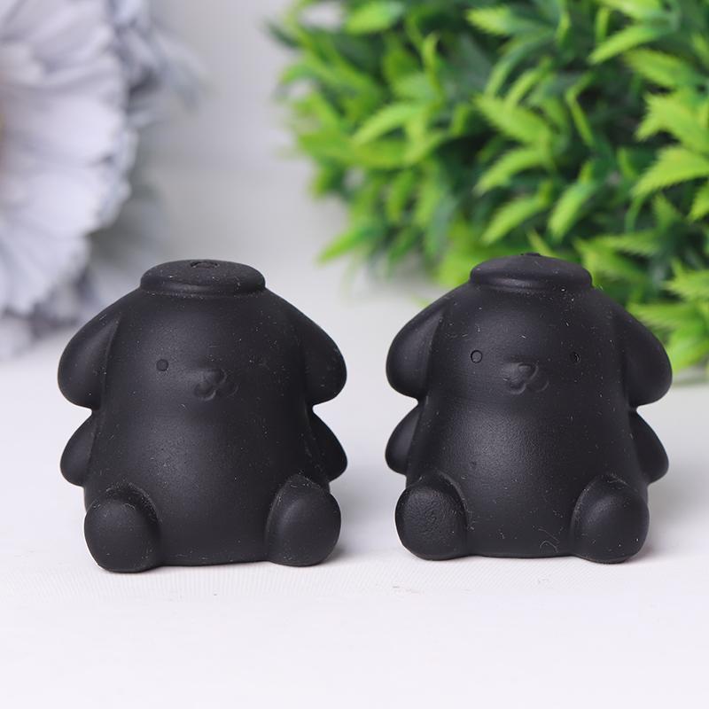 Black Obsidian Pompom Purin Crystal Carvings Wholesale Crystals