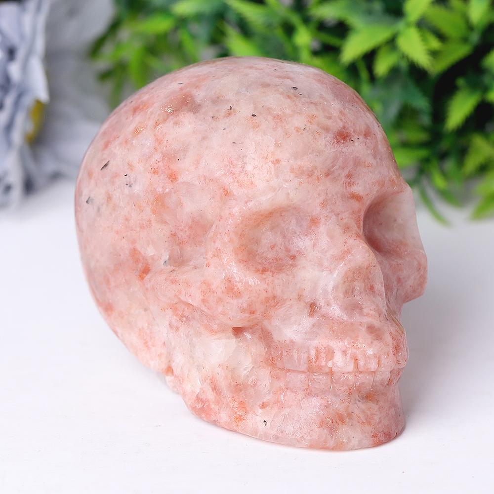 Golden Strawberry Quartz Crystal Skull Carvings Wholesale Crystals