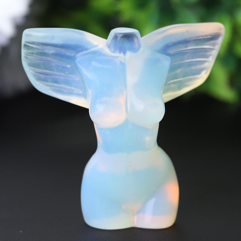 2" Woman Model Body with Wings Crystal Carvings Wholesale Crystals