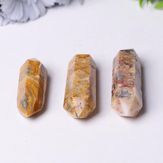 Wholesale Natural Crazy Agate Double Terminated Point Healing Point Wholesale Crystals