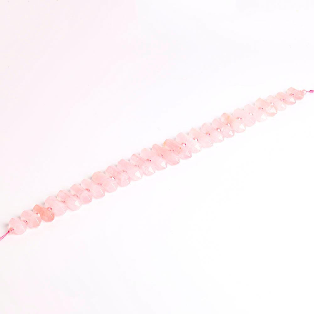 Rose Quartz Crystal Point Chain String for DIY Wholesale Crystals