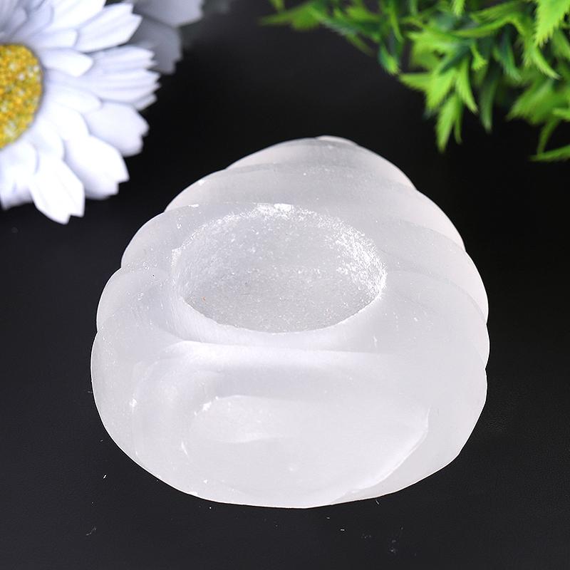 4.5" Shell Shape Selenite Candle Holder Wholesale Crystals