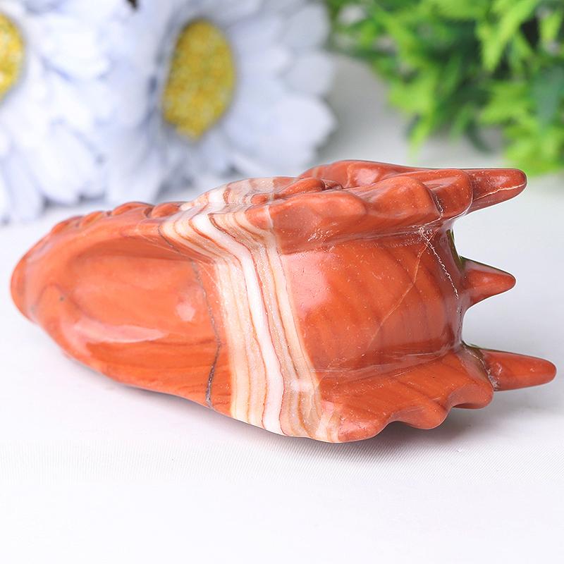 3" Red Jasper Dragon Head Crystal Carvings Wholesale Crystals