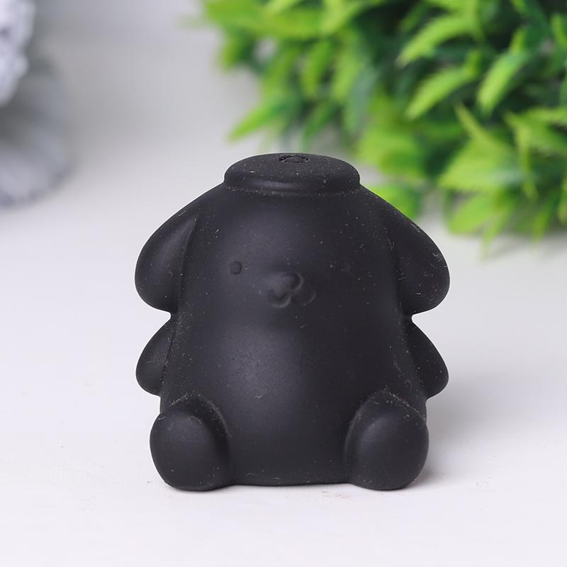 Black Obsidian Pompom Purin Crystal Carvings Wholesale Crystals