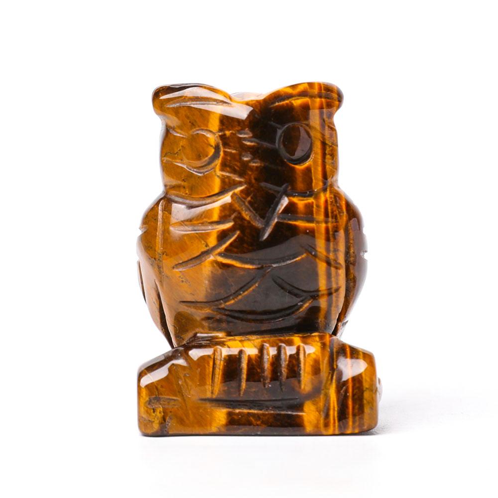 2.0" Tiger Eye Owl Figurine Crystal Carvings Wholesale Crystals