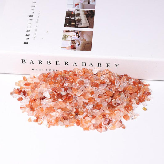 0.1kg Different Size Natural Red Quartz Chips Crystal Chips for Decoration Wholesale Crystals