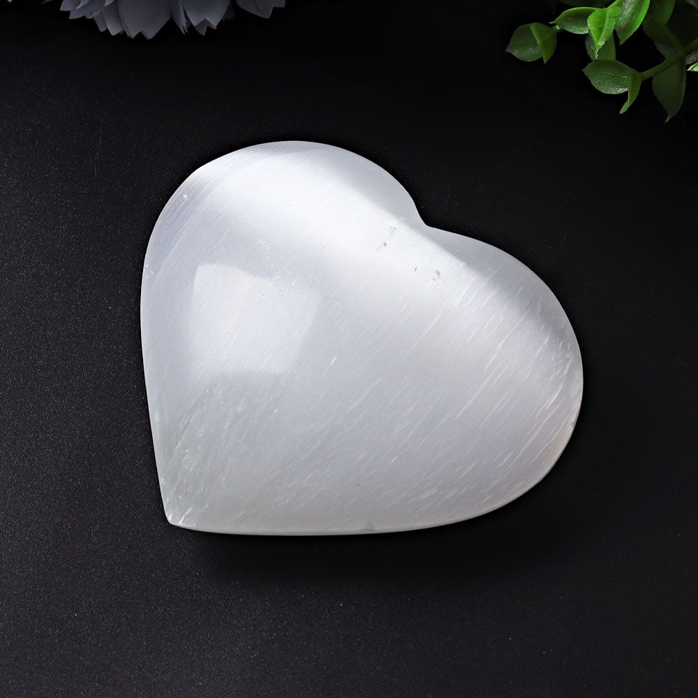 1.7"-2.8" Selenite Heart Crystal Carvings Wholesale Crystals