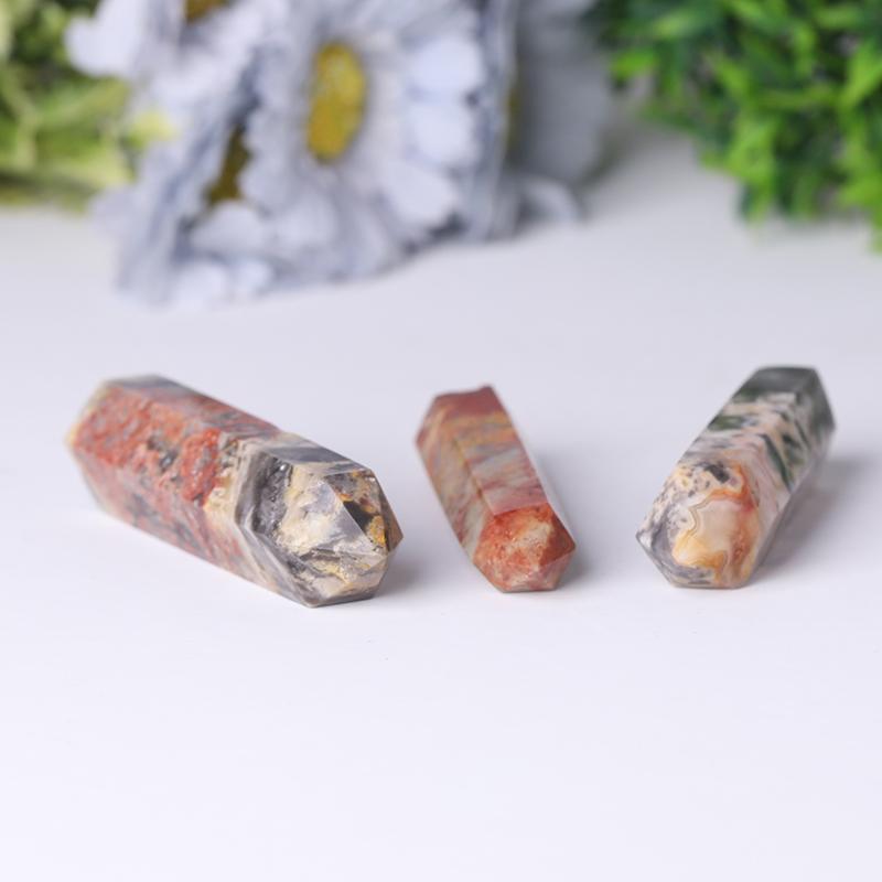 Natural Crystal Healing Wand Gemstone Point Crazy Agate Point Wholesale Crystals