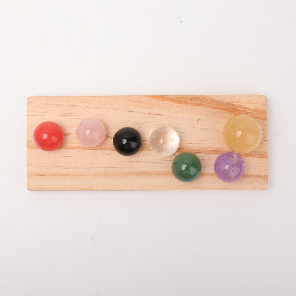 Chakra Spheres with Wooden Stand Wholesale Crystals