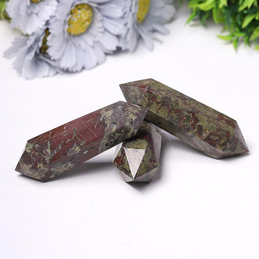 Wholesale Natural High Quality Dragon Blood Stone DT Tower Double Point Wholesale Crystals