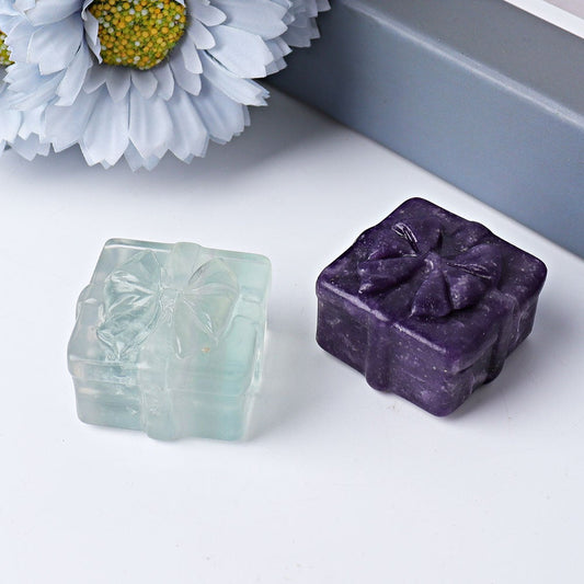 1.5" Gift-box Crystal Carvings for Christmas Wholesale Crystals