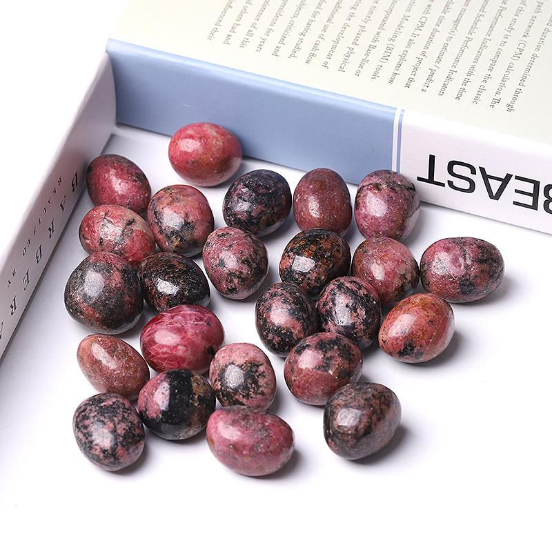 0.1kg 25mm-35mm Rhodonite Tumbles Wholesale Crystals