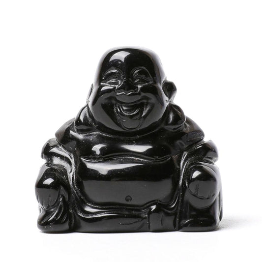 1.5" Black Obsidian Buddha Crystal Carvings Wholesale Crystals