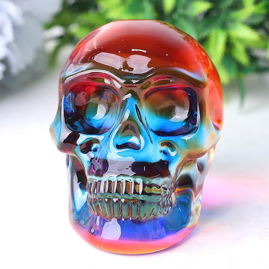 3" Aura Glass Skull Crystal Carvings Wholesale Crystals