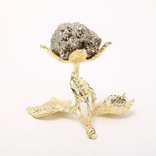 Pyrite with Metal Stand for Home Decor Wholesale Crystals