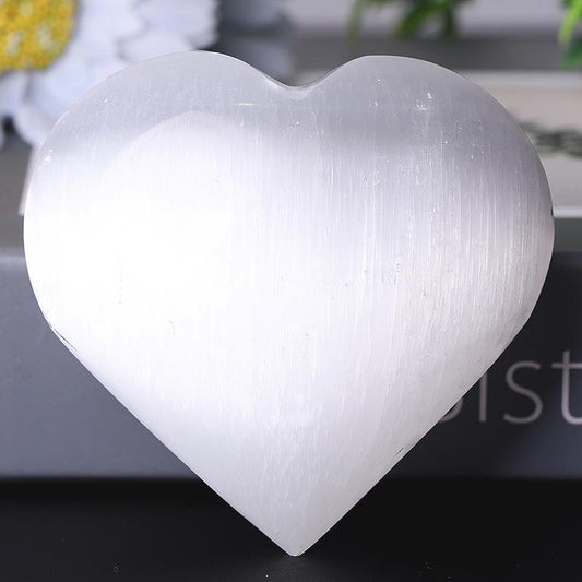 3" Selenite Heart Shape Carving Wholesale Crystals