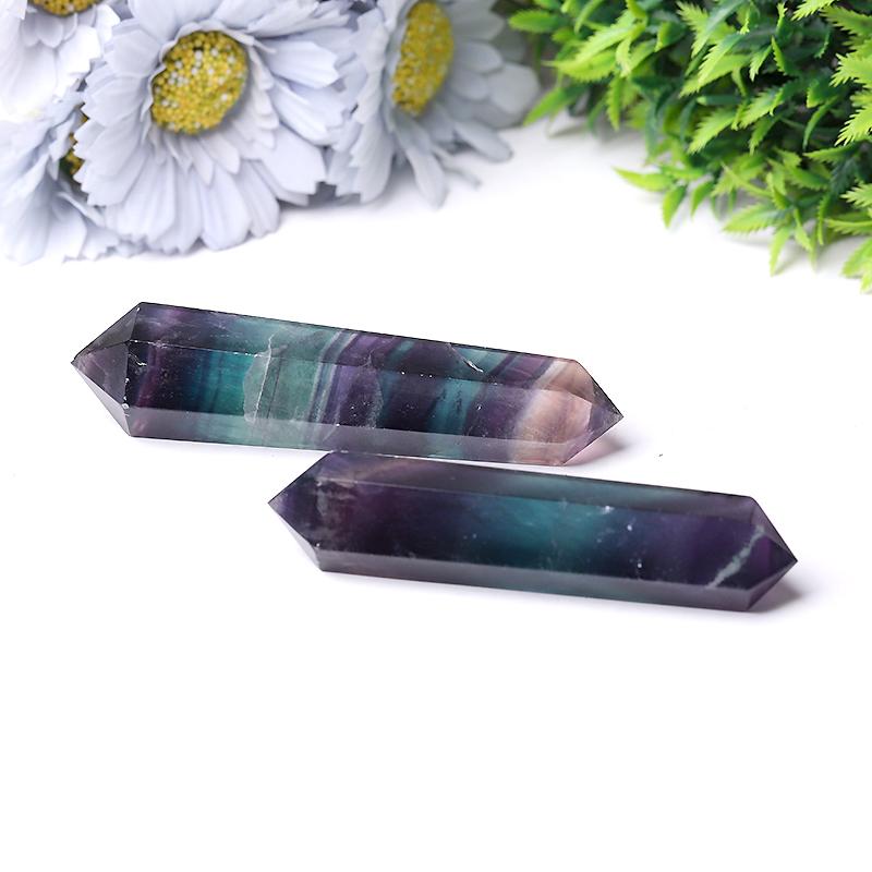 Natural Rainbow Fluorite Double Point Crystal Double Towers For Decoration For Gift Wholesale Crystals