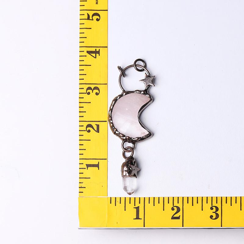 Rose Quartz Moon Shape Pendant for Jewelry DIY Wholesale Crystals