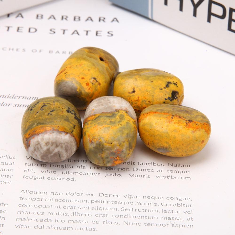 Bumblebee Jasper Tumbled Stone Set of 5 Palm stones Wholesale Crystals