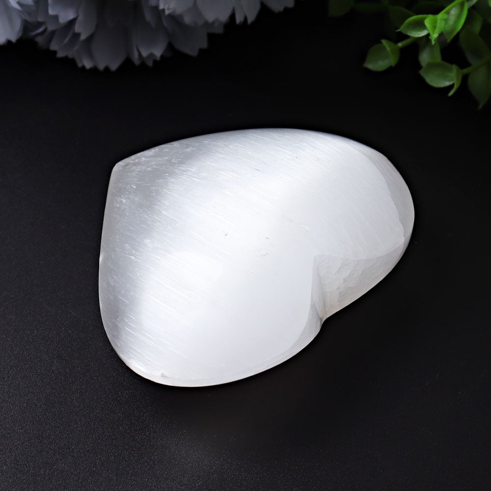 1.7"-2.8" Selenite Heart Crystal Carvings Wholesale Crystals