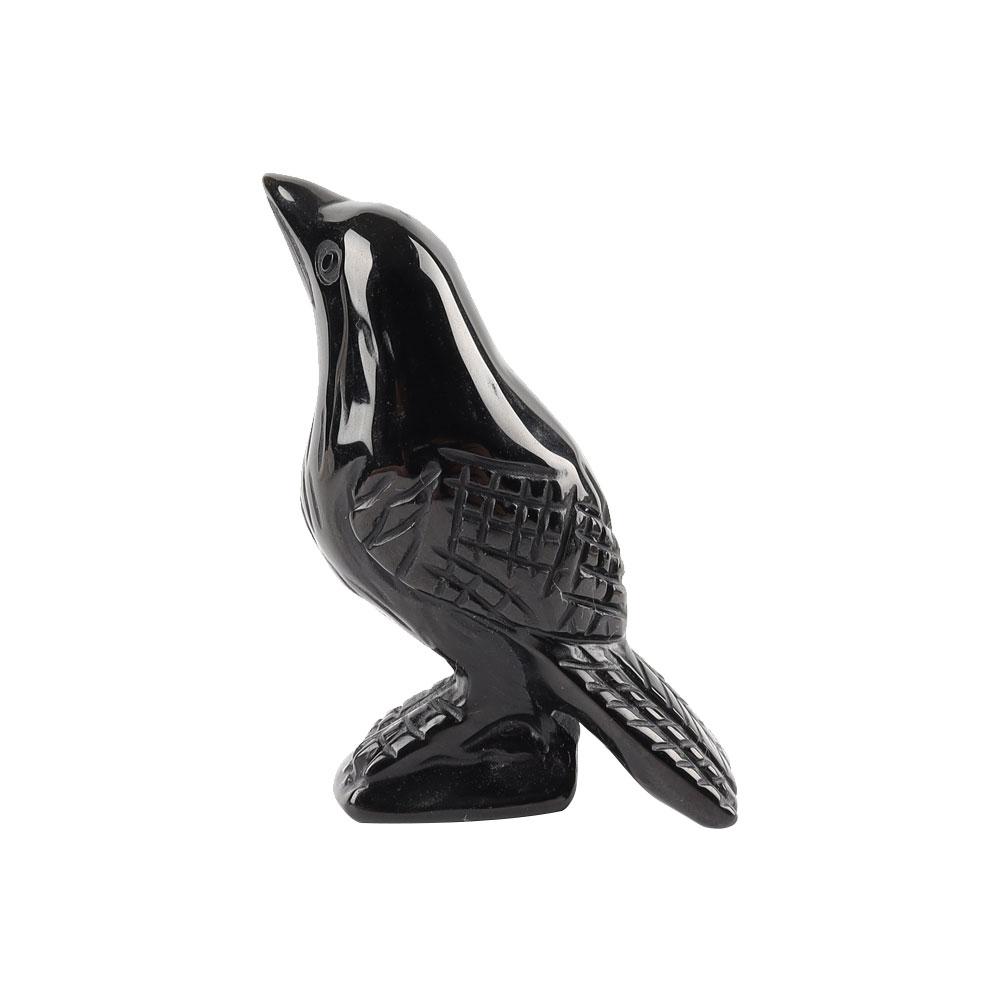 Black Obsidian Crystal Carving Crow Free Form Wholesale Crystals