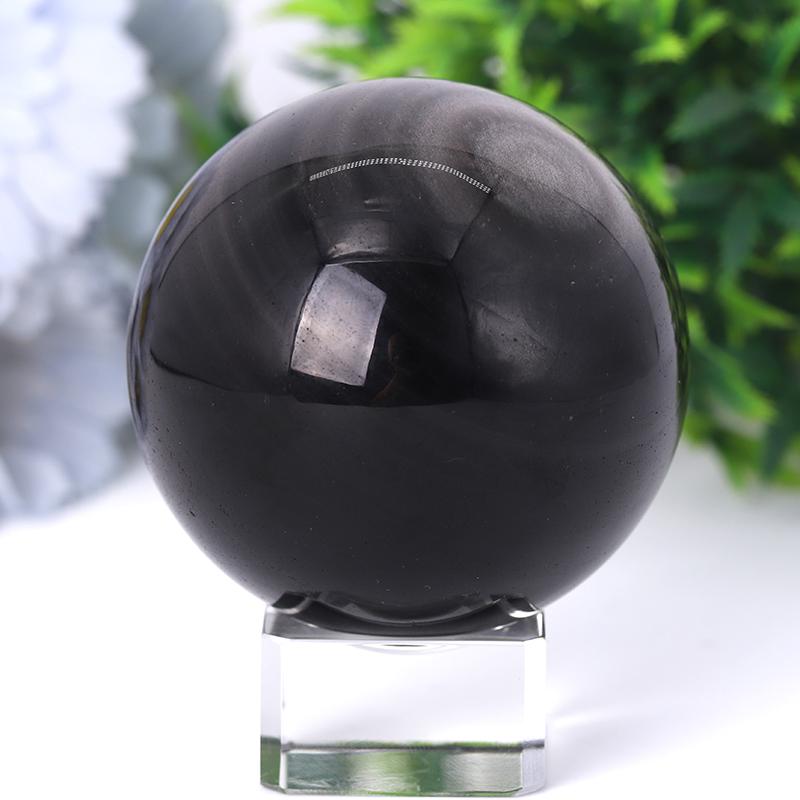 2.0"-4.5" Silver Obsidian Sphere Wholesale Crystals