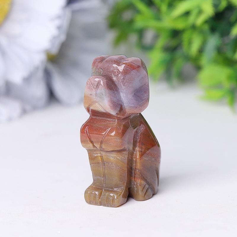 Ocean Jasper Carving Dogs for Sale Crystal Gift Wholesale Crystals