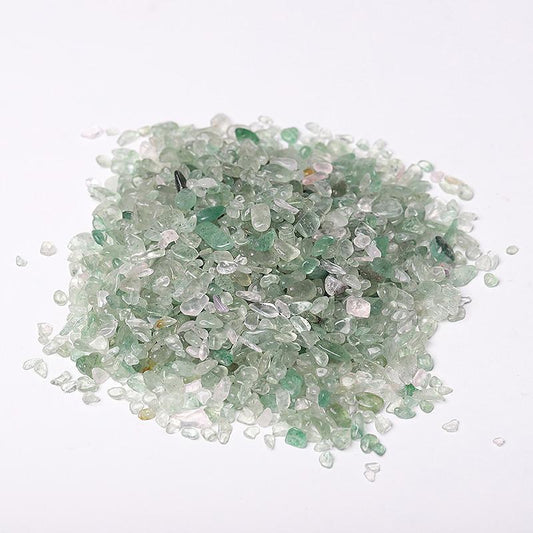 0.1kg Different Size Natural Green Strawberry Quartz Chips Crystal Chips for Decoration Wholesale Crystals