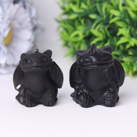 Black Obsidian Toothless Crystal Carvings Wholesale Crystals