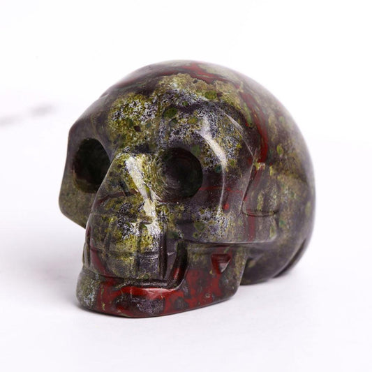 2" Dragon Blood Stone Crystal Skull Carvings Wholesale Crystals