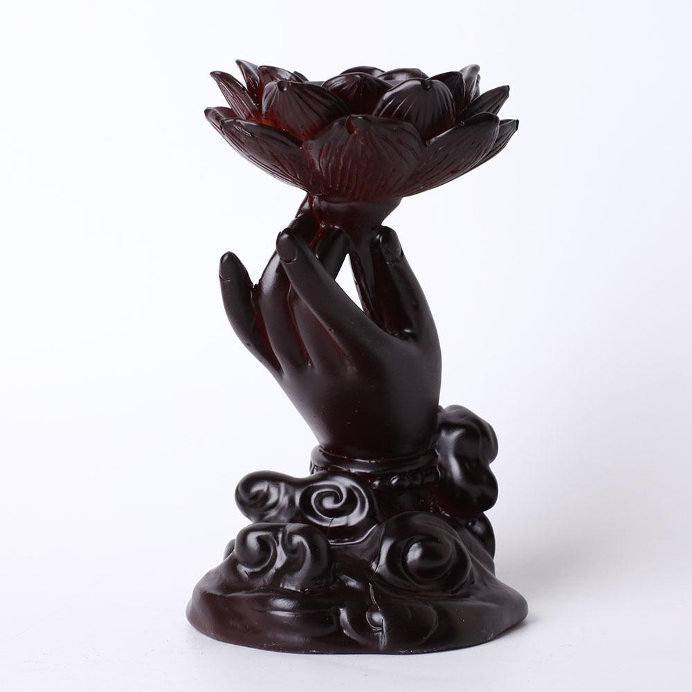 Resin Buddha Hand Lotus Statue Stand Wholesale Crystals