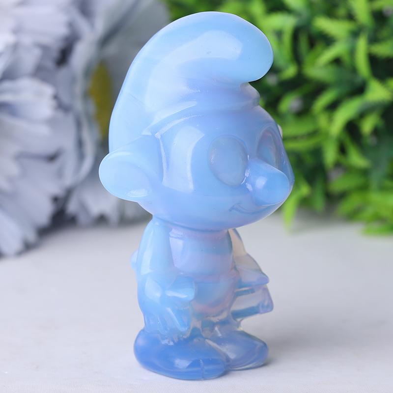 3.2" Blue Opalite Smurfs Crystal Carvings Wholesale Crystals