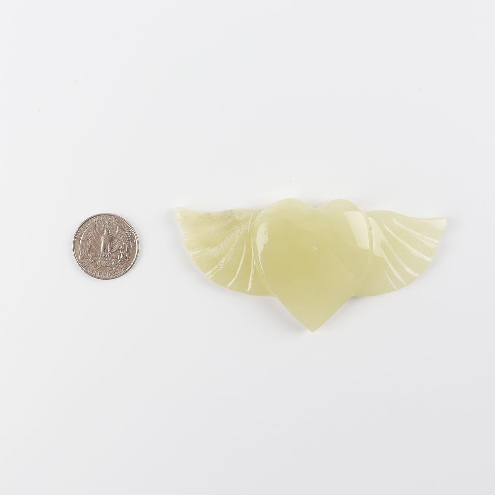 Afghan Jade Heart shape with Wings Carvings Wholesale Crystals
