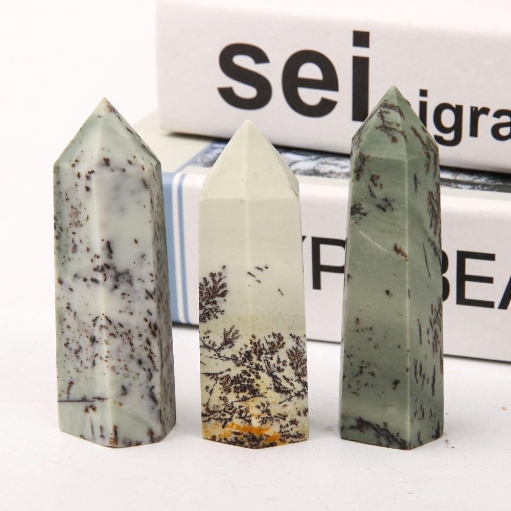 Set of 3 Flower Jade Points Wholesale Crystals