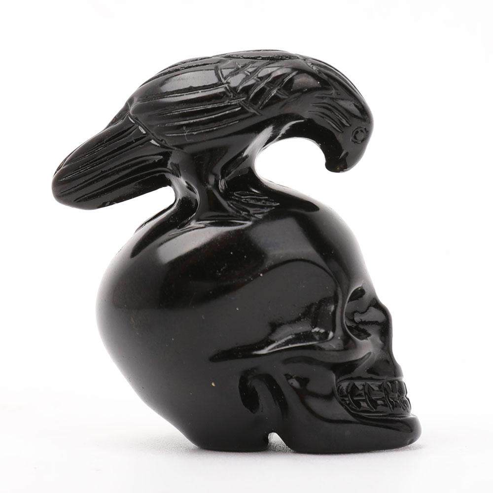 2“ Black Obsidian Skull Carvings for Halloween Wholesale Crystals