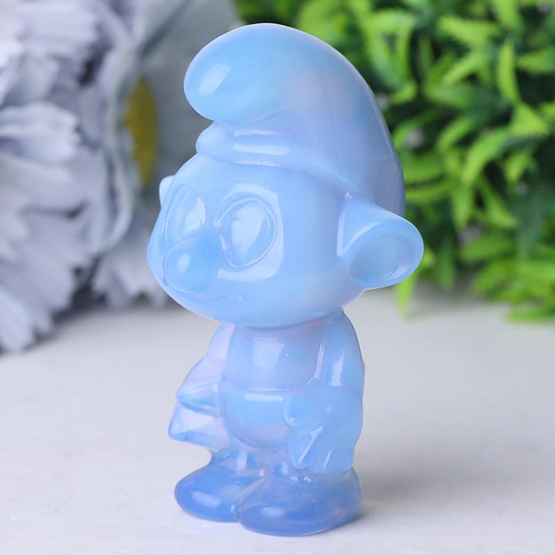 3.2" Blue Opalite Smurfs Crystal Carvings Wholesale Crystals