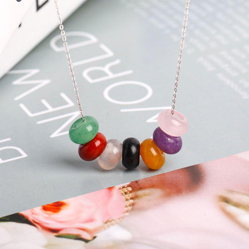 Donuts Shape Chakra Crystal Necklace Jewelry Wholesale Crystals