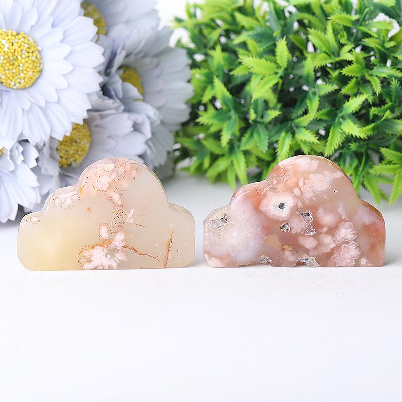 2.65" Flower Agate Cloud Crystal Carvings Wholesale Crystals