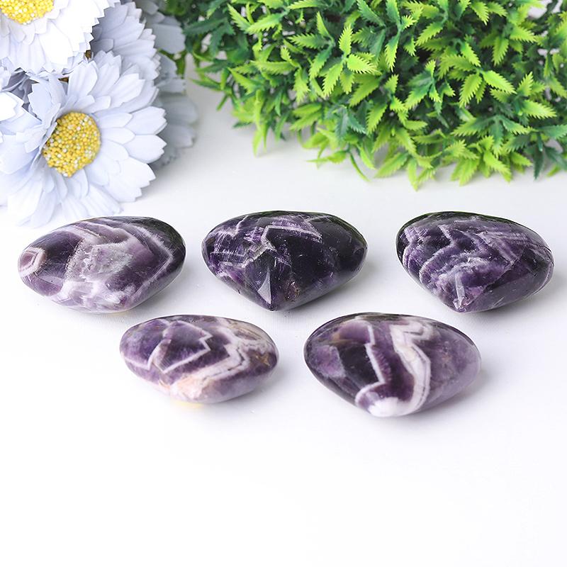 2.0-2.5"Dream Amethyst Heart Shape Crystal Carvings Wholesale Crystals