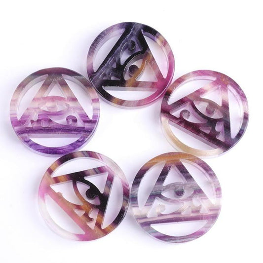 Rainbow Fluorite Horus Eye Carving Wholesale Crystals