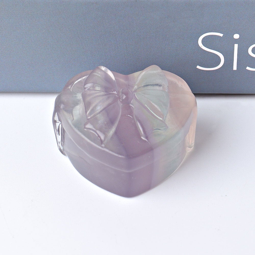 1.5" Heart Shape Gift-box Crystal Carving for Christmas Wholesale Crystals