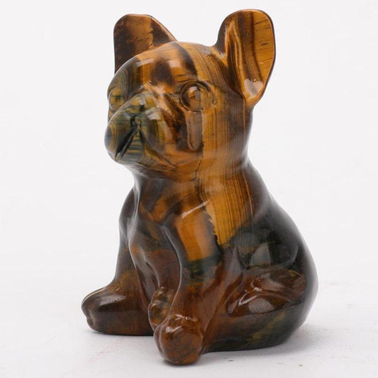 Tiger Eye Bull Dog Carvings Wholesale Crystals