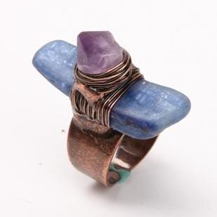 Handmade Amethyst Kyanite Ring Wholesale Crystals