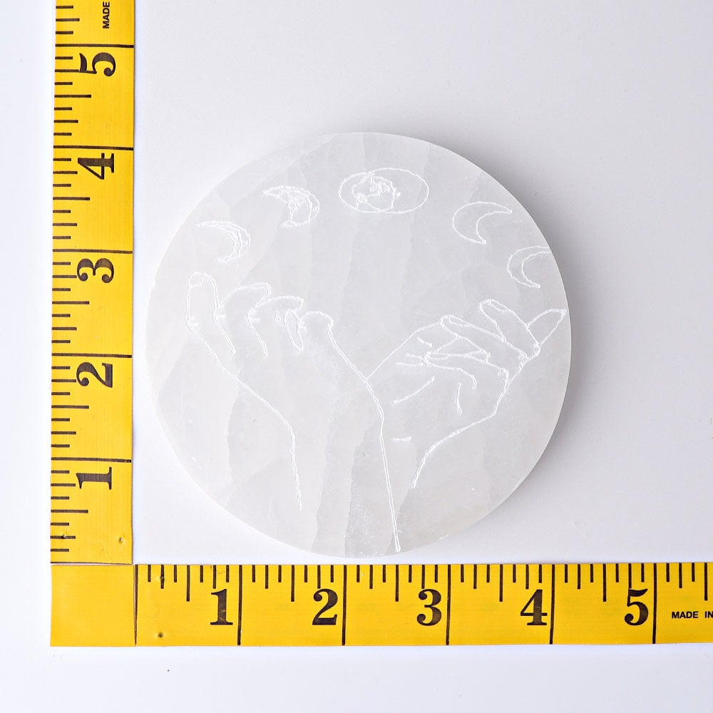 4" Selenite Coaster with Printing Wholesale Crystals