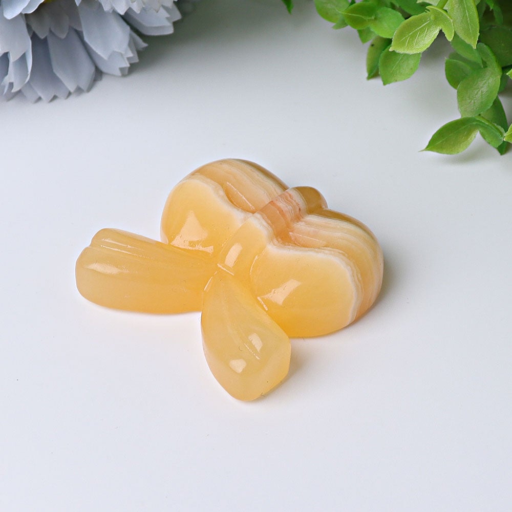 1.9" Orange Calcite Bow-Knot Crystal Carvings Wholesale Crystals
